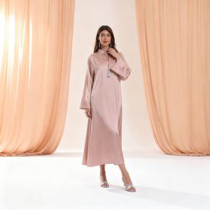 Abaya de Poliéster con Flecos de Pedrería Termoadhesiva Premium para Mujeres Musulmanas, Vestido Elegante para Ocasiones Especiales, Venta al por Mayor Personalizada - Product Image 4