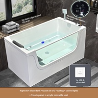 Baignoire de massage autoportante intelligente, spa, baignoire ultra-profonde, petite taille, style japonais, avec accoudoirs