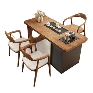 Chinese Style Solid Wood Tea Table Set With Chair And Stools Modern Small Apartment Balcony Leisure Tea <b>Desk</b> - Product Image 5