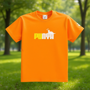 Camiseta Punya de Manga Corta con Estampado de Gato, Color Naranja, Unisex, para Uso Promocional - Product Image 3