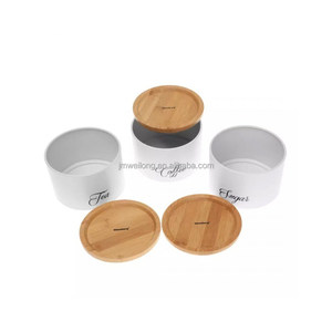 Nhà Bếp Xếp Chồng Hộp Trà Đường Cà Phê <span class=keywords><strong>Jar</strong></span> Lưu Trữ Canister <span class=keywords><strong>Set</strong></span> Với Nắp Tre Kim Loại Lưu Trữ Container Bộ <span class=keywords><strong>3</strong></span> - Product Image 3
