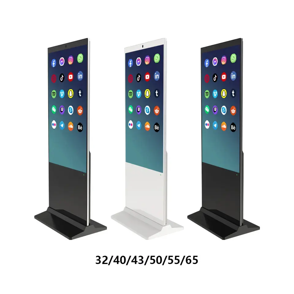 32 43 50 55 Android Harga Murah 65 inci Standalone dalam ruangan tampilan papan reklame Digital kios Lcd tampilan papan tanda Digital