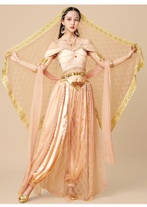 2025 la dernière haute qualité Halloween fête jouer princesse indienne <span class=keywords><strong>Bollywood</strong></span> danse Performance Saree Costumes ensemble pour les femmes - Product Image 4