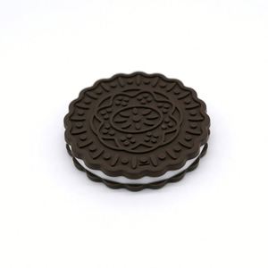 Mordedor de silicona para bebé con forma de galleta, juguete novedoso para apretar, collar masticable DIY, colgante para chupete, silicona de grado alimenticio sin BPA - Product Image 3