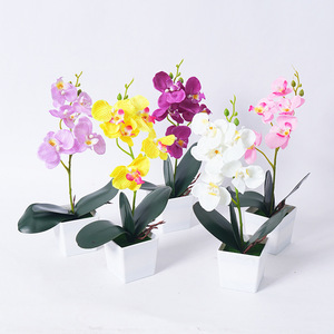 Orchidée Phalaenopsis en soie de 28 cm, plante artificielle en pot réaliste, décoration pour la maison, fête des mères, Yiwu Datuo Florist - Product Image 2