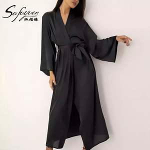 SFY-Y5068 Bata de Satén Suave de Manga Larga, Estilo Europeo y Americano, Elegante, para Mujer, Ropa de Dormir, Pijama - Product Image 2