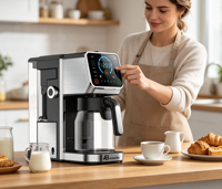 Cafetera de Goteo Automática Programable Anbolife con Jarra de Vidrio, Acero Inoxidable, OEM, Uso en Hoteles, Portátil