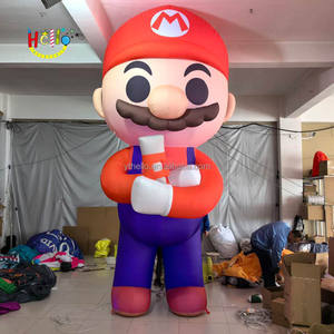 Украшение для вечеринки, красная одежда, надувная мультяшная модель суперброс, надувная игра, талисман с воздуходувкой - Product Image 1