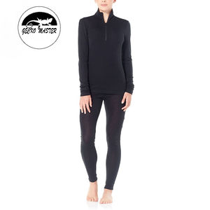 Top de manga larga de alta calidad para mujer, <span class=keywords><strong>blusa</strong></span> ecuestre con <span class=keywords><strong>cuello</strong></span> de tortuga, ropa interior térmica, camisa, capa Base, lana Merino, GECKO MASTER de alta calidad - Product Image 4