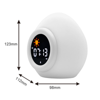 Réveil d'apprentissage du sommeil en forme d'œuf rechargeable pour enfants, avec lumière d'alarme, lumières nocturnes soleil et étoiles, et variateur d'intensité, idéal pour les cadeaux