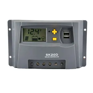 SK20DU-20A 20A-12V/24V auto. PWM Solar Charge Controller Regulator with USB port*2pcs, Remote monitoring optional