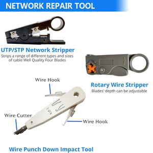 RJ45 Crimping <span class=keywords><strong>Tool</strong></span> Set Rede Repair <span class=keywords><strong>Kit</strong></span> para RJ11/RJ12/CAT5/CAT6/Cat5e Computador Maintenacnce Rede Cabo LAN Repair Set - Product Image 4