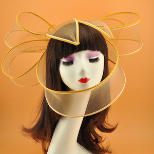 Cerimonia delle signore del giorno di fantasia blu nero <span class=keywords><strong>rosso</strong></span> grande capelli fascinators formale <span class=keywords><strong>cappello</strong></span> da chiesa per le donne copricapo della sposa fasce per la testa - Product Image 6
