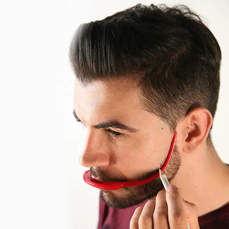 Beard Shaper Template Shaping Tool,Template Shaping for Goatee Mustache Sideburns Facial Hair Trimming Grooming Guide for Men