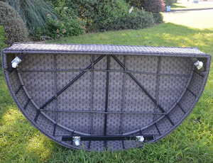 Meubles de jardin d'extérieur en osier moderne tout temps en rotin rond Daybed auvent en aluminium cadre Patio rotin pour salon hôtels - Product Image 6