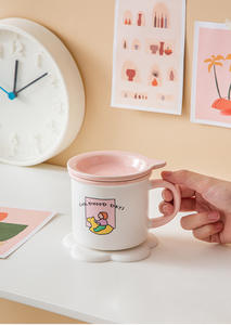 Оптовая продажа по индивидуальному заказу чайная чашка кофе керамические кружки белая коробка милое Пышное Платье в Корейском стиле кружка Шри-Ланка милые кружки 4 вида цветов таза милый - Product Image 5