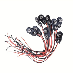 9 فولت ، موصل توصيل كبل سلكي أسود أحمر 2 مشبك 9 ، حامل بطارية موصل - Product Image 3
