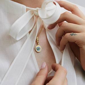 Yiwu DAICY новый дизайн в форме монеты Таро ожерелье из нержавеющей стали 18-каратное золото ожерелье Таро для женщин ювелирные изделия подарок - Product Image 4