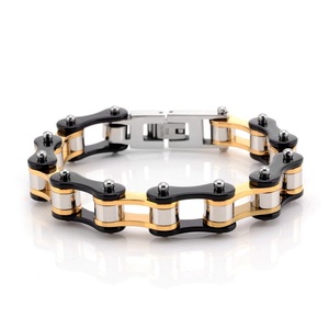 Chaîne de <span class=keywords><strong>moto</strong></span> en acier inoxydable tendance multicolores de 10 mm, bijoux de chaîne de vélo, bracelet pour les amateurs de vélo, <span class=keywords><strong>cadeau</strong></span> - Product Image 4