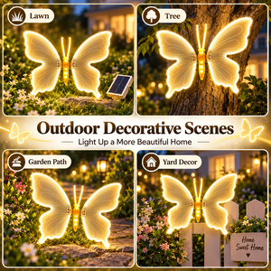 Luces Solares LED para Jardín con Forma de Mariposa, Decoración para Exteriores, Luz Blanca Cálida, Cuerpo de ABS, IP65 Impermeable, Ángulo de Haz de 360°, Control Táctil - Product Image 5