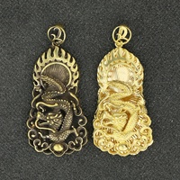 Porte-clés pendentif en laiton, Dragon du Zodiaque, style antique bronze, garantie sécurité éternelle, directement de l'usine