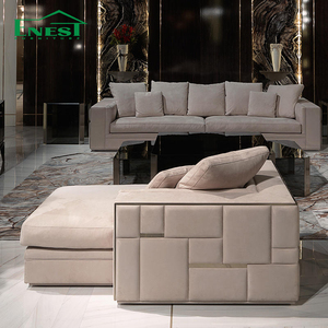 Sofá Seccional Moderno de Alta Gama, Juego de Sofás de Lujo para Sala de Estar, Cuero Genuino, Tela de Cuero para Villa, Muebles de Sofás Italianos - Product Image 4