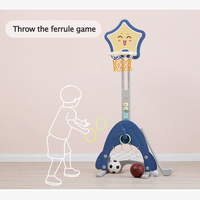 Abnehmbarer Kinder-Plastik Verstellbarer 3-in-1 Indoor Anpassbarer Mini-Ständer Tragbarer Baby-Ring Spielzeugständer Basketballkorb