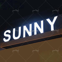 Enseigne Néon LED Personnalisée Extérieure pour Entreprise, Lettres Lumineuses 3D Murales en Métal Rétroéclairées, Logo Commercial
