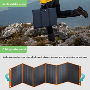 Panel Solar Portátil de Alta Potencia de 500W y 18V, Dedicado para Carga Rápida Móvil en Exteriores, Bolsa Plegable para Acampar y Hacer Senderismo - Product Image 3