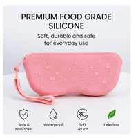 Étui à lunettes en silicone imperméable, sac de rangement multifonction pour les voyages, pour lunettes, cosmétiques, petits accessoires avec sangle de transport