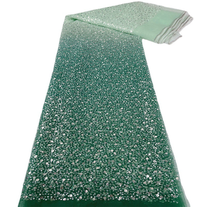 Regenbogenfarbener Luxus-Pailletten-Stickstoff Afrikanischer Nigerianischer Paillettenstoff <span class=keywords><strong>Meterware</strong></span> - Product Image 4