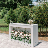 Comptoir de bar mobile personnalisé pour événements, table à fleurs, tables de bar pour réceptions de mariage avec roulettes pour décorations de mariage