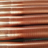 Tubo de Aleta de Cobre Metálico para Condensador de Aire Acondicionado Automotriz, Tubo de Aleta de 1/2* para Condensador de Aire Acondicionado, para Refrigeración y Piezas de Intercambio de Calor, Disponible en Existencia