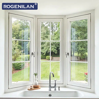 Fenêtre à battant en aluminium Rogenilan avec double vitrage Low-E, pare-vent, pour baies vitrées, avec stores, fournisseur chinois