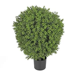 UV-Bestendige Outdoor Kunstplant Plastic Meloenzaad Blad Grasbal Boom Met Groen Groen Gras En Bloemgras