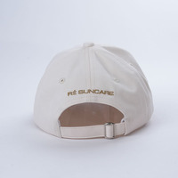 Venta al por mayor 100% tela de algodón suave color blanco crema gorras planas 3D bordado Logo papá gorra 6 paneles gorra de béisbol sin estructura