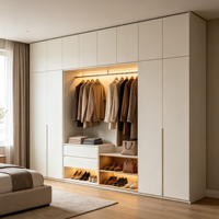 Armoire sur mesure moderne autoportante du sol au plafond, grande capacité, panneau écologique, mobilier de maison, chambre, appartement