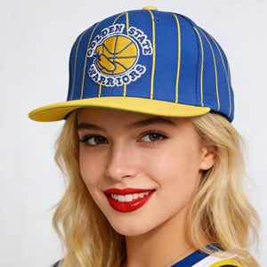 <span class=keywords><strong>Gorra</strong></span> de Visera Plana con Cierre a Presión, Lavable a Máquina, Duradera, Resistente a la Decoloración, 100% Poliéster, para Uso Diario, con Patrón de Rayas Serigrafiado - Product Image 1