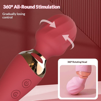 Doppelseitiger, leistungsstarker Stab-Massagevibrator, USB-wiederaufladbar, wasserdicht, handgeführt, für Klitoris-, G-Punkt- und Brustwarzenstimulation, 20 Modi