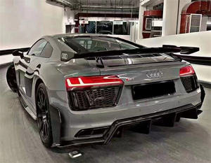 Pour le nouveau kit de carrosserie <span class=keywords><strong>Audi</strong></span> R8, jupes latérales de diffuseur arrière de lèvre avant en fibre de carbone sèche de haute qualité kit de carrosserie de spoiler arrière - Product Image 6