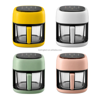 Appareils de cuisine Friteuse à air sans huile 4,5 L 8 en 1 Smart Smart Digital Control Glass Visual Window Air Fryer Basket pour la maison