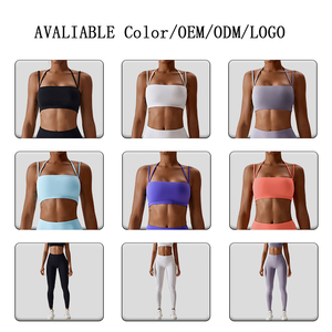 New Phong Cách Người Phụ Nữ Yoga Quần Áo Phòng Tập Thể Dục Quần Short Tập Thể Dục Mặc Tập Thể Dục Thể Thao Áo Ngực Quần Cộng Với Kích Thước Cao Eo Xà Cạp Yoga Set Cho Phụ Nữ - Product Image 3