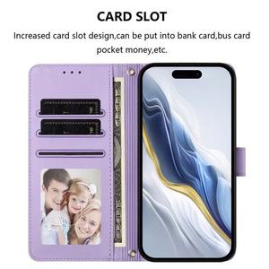 Custodia a Portafoglio in Pelle PU con Gatto Goffrato, Chiusura Magnetica e Scomparti Porta Carte, <span class=keywords><strong>Cover</strong></span> Antiurto per <span class=keywords><strong>iPhone</strong></span> 12 - Product Image 5