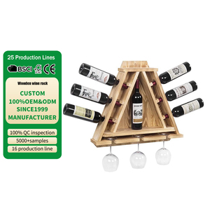 Estantes Flotantes de Madera Rústica para Botellas de Vino y Copas, Soporte de Pared para Botellas de Vino, Botellero de Madera para Pared - Product Image 1