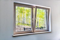 Ventanas de Aluminio Abatibles y Giratorias, Fabricante, Color y Tamaño Personalizados, Doble Vidrio Templado Resistente al Calor para Casa