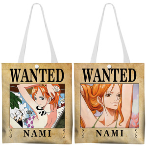 9 diseños 37*33cm <span class=keywords><strong>Luffy</strong></span> Zoro bolso de hombro de lona dibujos animados de doble cara diferentes patrones Anime HD impresión bolso documentos bolsa - Product Image 3