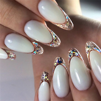 Ongles français à design multiple Fake Rs Art Gel Para Unas Artificiales Jar 1 Oz Nail Acrylic Rosa Neon
