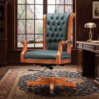 Chaise de bureau pivotante de luxe en cuir vert de qualité supérieure, fabriquée en Chine, pour cadres et professionnels