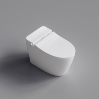Toilette intelligente moderne, non électrique, blanche, de luxe, à capteur au pied, à chasse d'eau et fermeture lente, à poser au sol, avec siphon en S