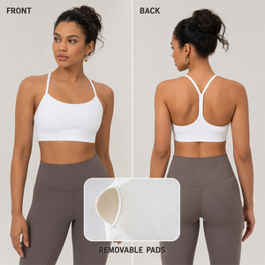 Sujetador Deportivo de Yoga para Mujer, Nailon 66, con Relleno Extraíble, Tirantes Suaves Resistentes al Desgaste, Banda Inferior Lisa, Secado Rápido, para Gimnasio, OEM, ODM, Marca Privada - Product Image 3